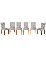 Set of 6 Milan Button Fabric Chairs