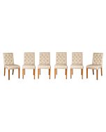 Set of 6 Milan Button Fabric Chairs