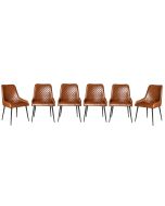 Set of 6 Henley Faux Leather Chairs