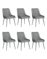 Set of 6 Henley Faux Leather Dining Chairs