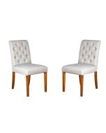 Set of 2 Milan Button Fabric Chairs