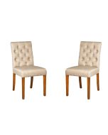 Set of 2 Milan Button Fabric Chairs