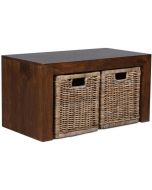 Dakota Coffee Table with 2 Rattan Baskets