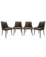 Set of 4 Henley Faux Leather Dining Chairs - In Stock