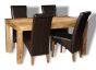 Dakota Light 160cm Dining Table & 4 Rollback Dining Chairs