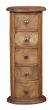 Jali Sheesham - 32cm 5 Drawer Slim Drum - Natural - In Stock