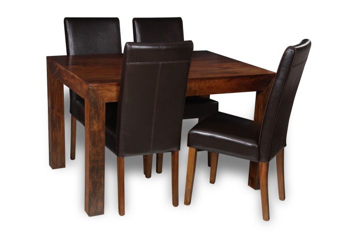 Dakota Dining Table & 4 Barcelona Chairs : Barcelona - Brown