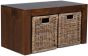 Dakota Coffee Table with 2 Rattan Baskets