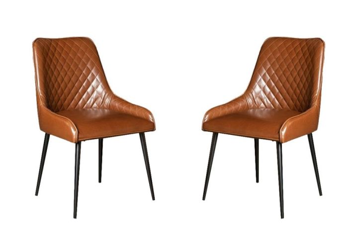 Set of 2 Henley Faux Leather Chocolate Chair