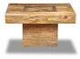 Light Mango Wood Small Glass Topped Coffee Table