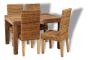 Small Cube Natural Dining Table & 4 Havana Chairs