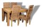 Light Dakota 120cm Dining Table & 4 Rattan Chairs