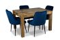 Light Dakota 120cm Dining Table & 4 Henley Velvet Chairs 
