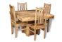 Light Mango Wood 120cm Cube Dining Table & 4 Mango Wood Chairs