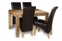 Light Dakota 120cm Dining Table & 4 Leather Rollback Chairs