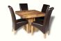 Light Dakota 90cm Cube Dining Table & 4 Rollback Chairs