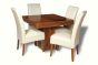 Small Dakota Cube Dining Table & 4 Madrid Leather Chairs : Madrid - Cream