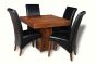 Small Dakota 90cm Cube Dining Table & 4 Leather Rollback Dining Chair