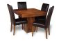 Small Dakota Cube Dining Table & 4 Barcelona Leather Chairs : Barcelona - Brown