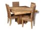 Light Dakota 120cm Cube Dining Table & 4 Rattan Chairs