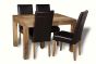 Light Dakota 120cm Dining Table & 4 Leather Chairs