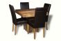 Light Dakota 90cm Cube Dining Table & 4 Leather Chairs