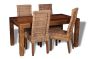 Dakota 160cm Dining Table & 4 Rattan Chairs : Salsa