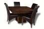 Mango Wood 120cm Cube Dining Table & 4 Rollback Chairs