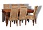 Large Jali Dining Table & 6 Rattan Dining Chairs