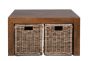 Dakota Coffee Table with 4 Rattan Baskets