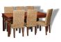 Large Jali Dining Table & 6 Rattan Dining Chairs