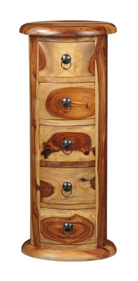 Jali Sheesham - 32cm 5 Drawer Slim Drum - In Stock