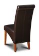 Brown Leather Rollback Dining Chair