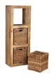 Light Dakota Triple Storage Cube With 3 Rattan Baskets