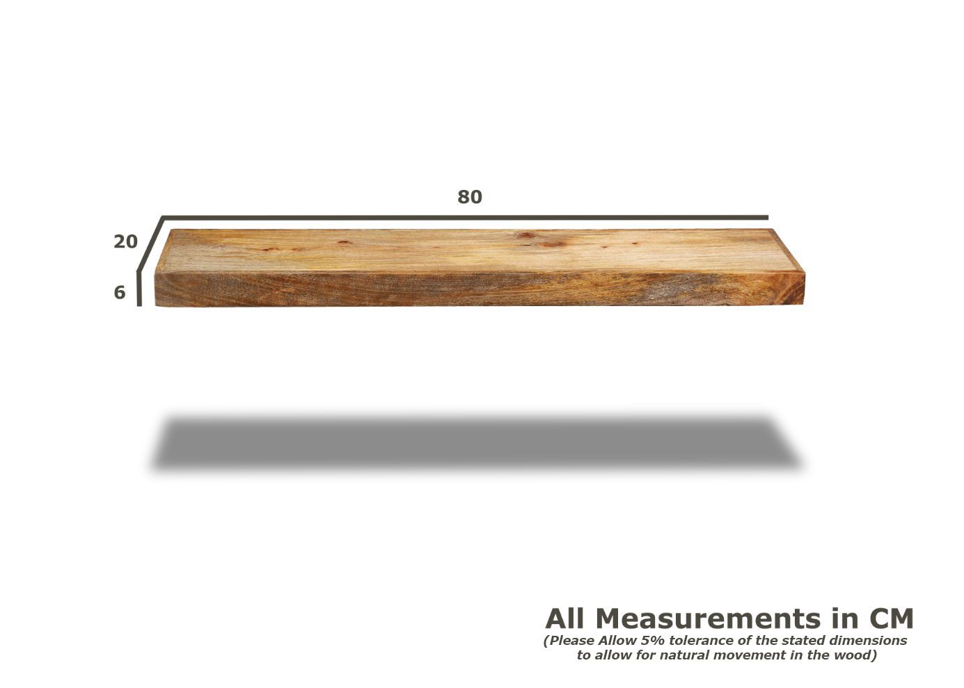Mango Wood Floating Shelf view 4