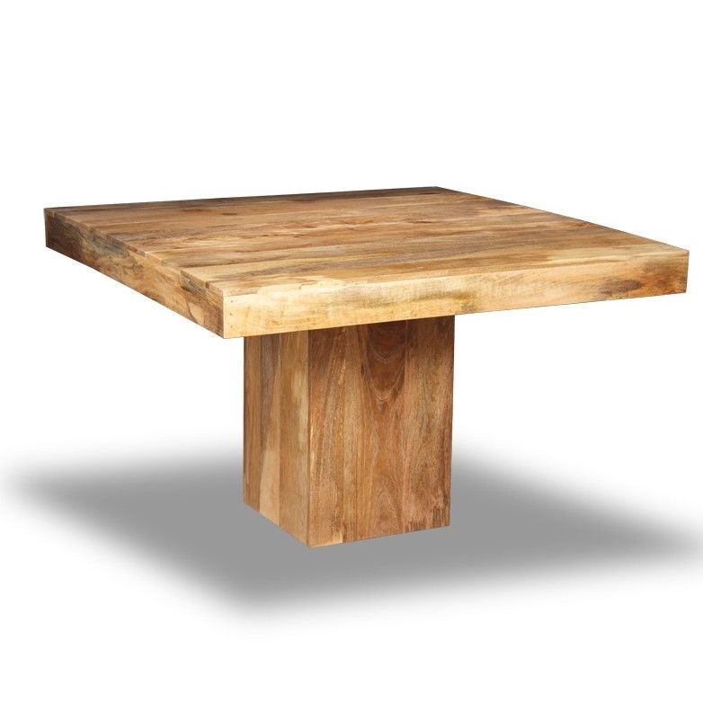 Light Mango Wood 120cm Cube Dining Table Trade Furniture Company