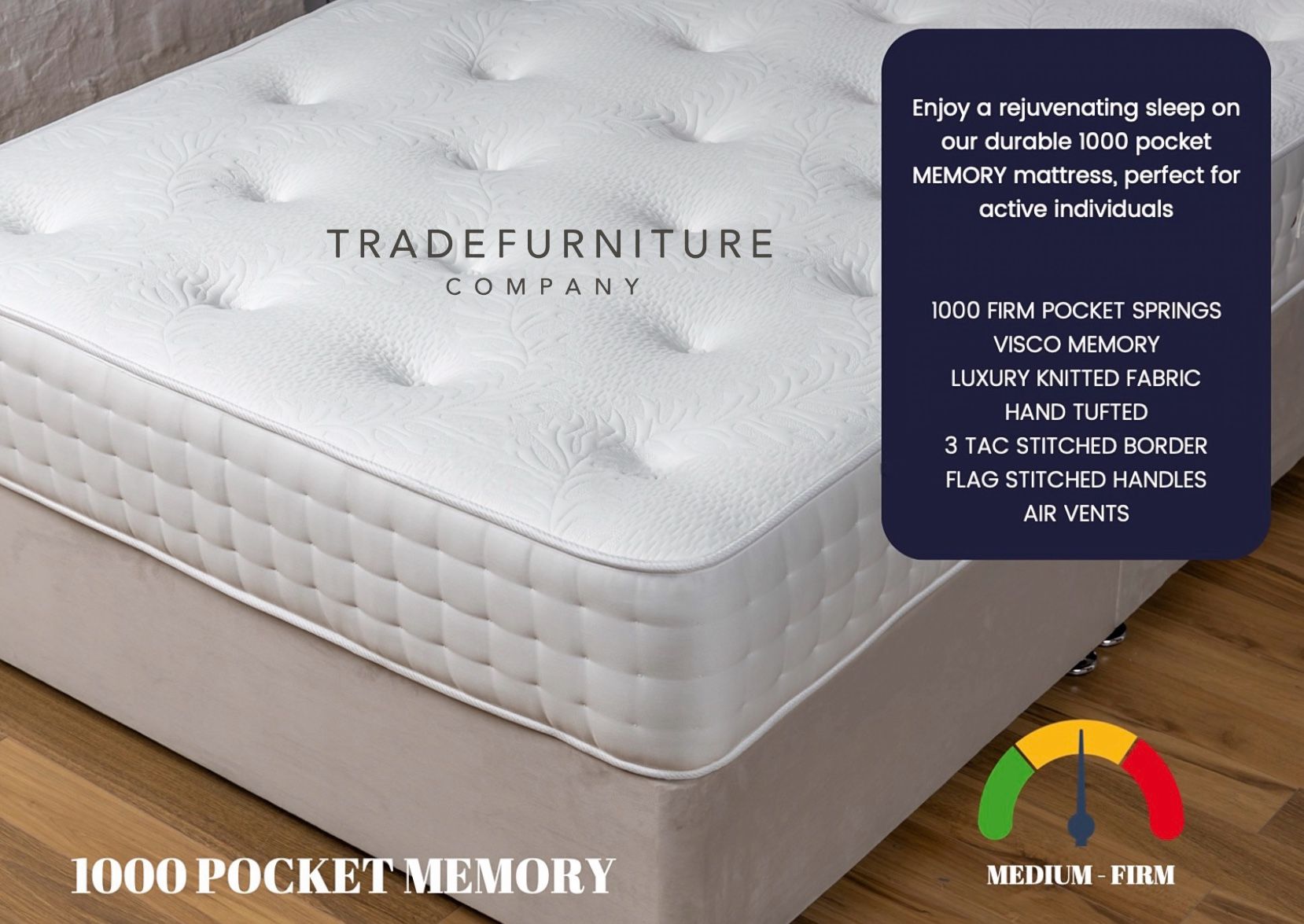 1000 Pocket Memory Mattress (4 Sizes) view 5