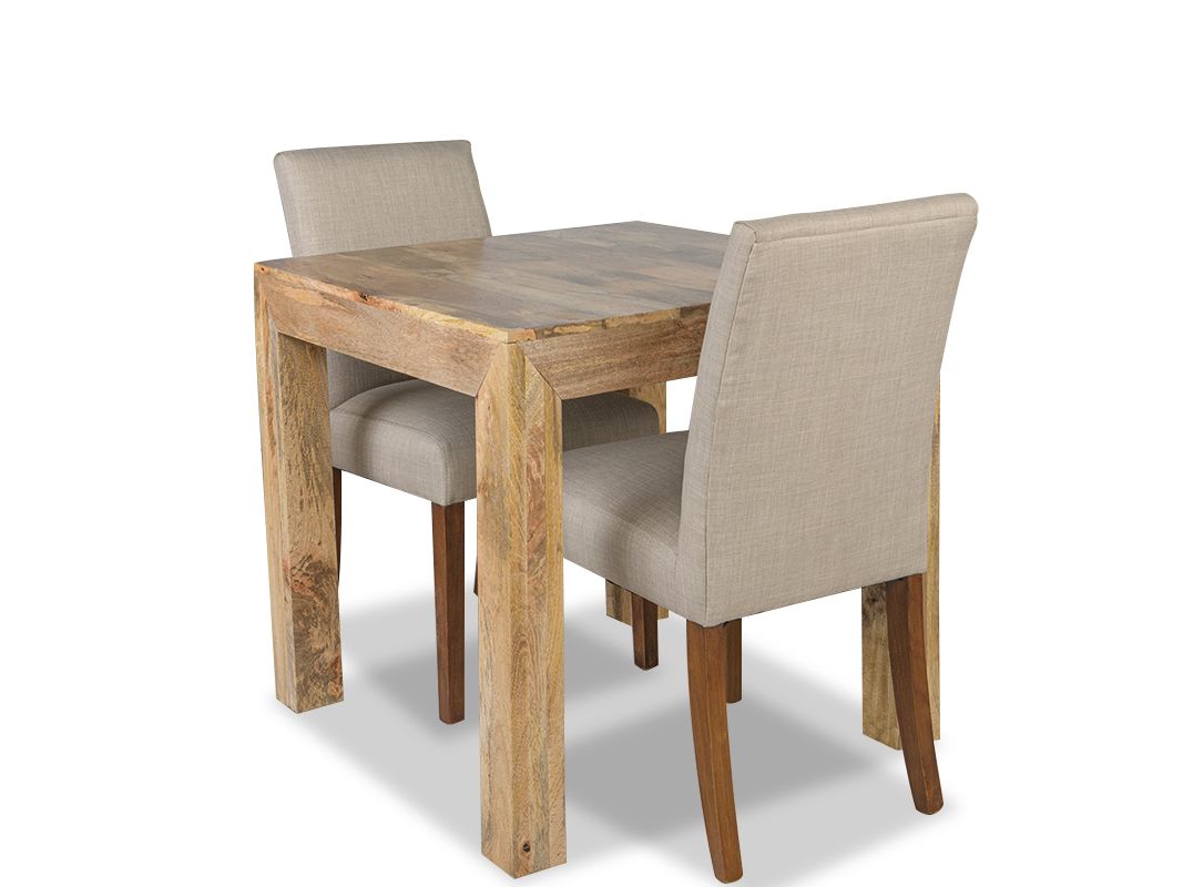 Light Dakota 80cm Dining Table & 2 Milan Fabric Chairs view 4
