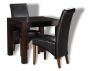 Mango Wood 80cm Dining Table and 2 Leather Dining Chairs
