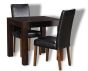 Mango Wood 80cm Dining Table and 2 Leather Dining Chairs