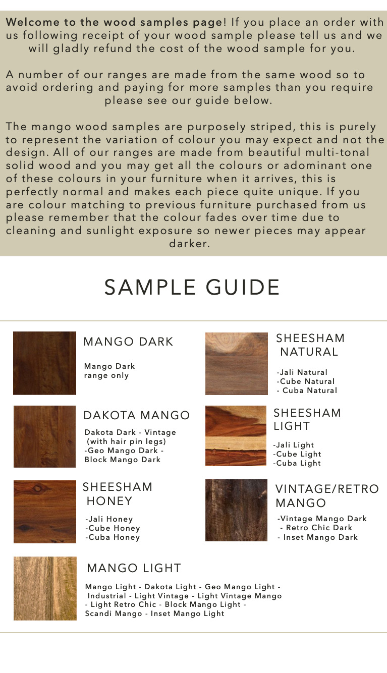 Wood Sample Kit - American Music Furniture