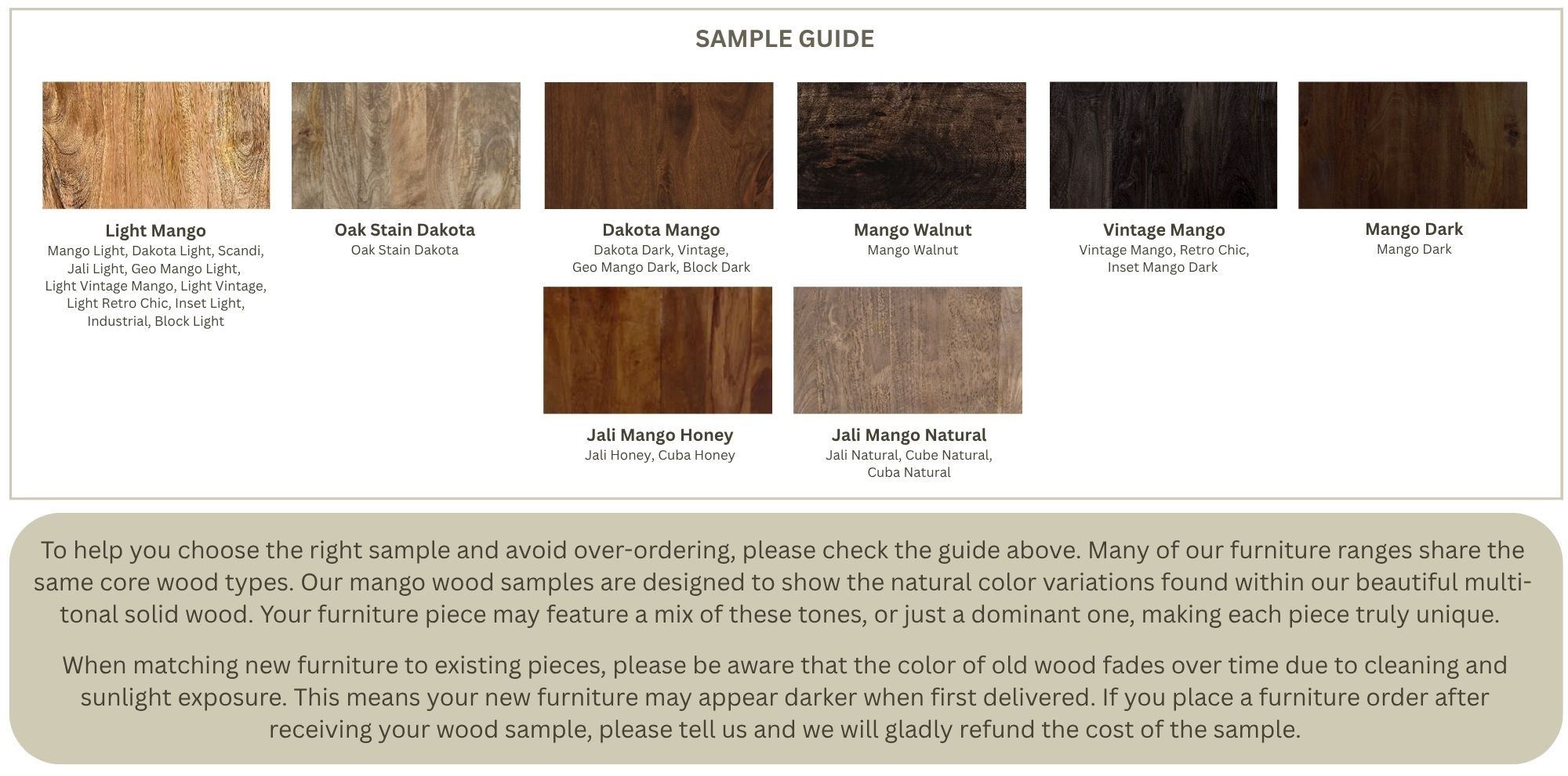 Wood Sample Option Banner