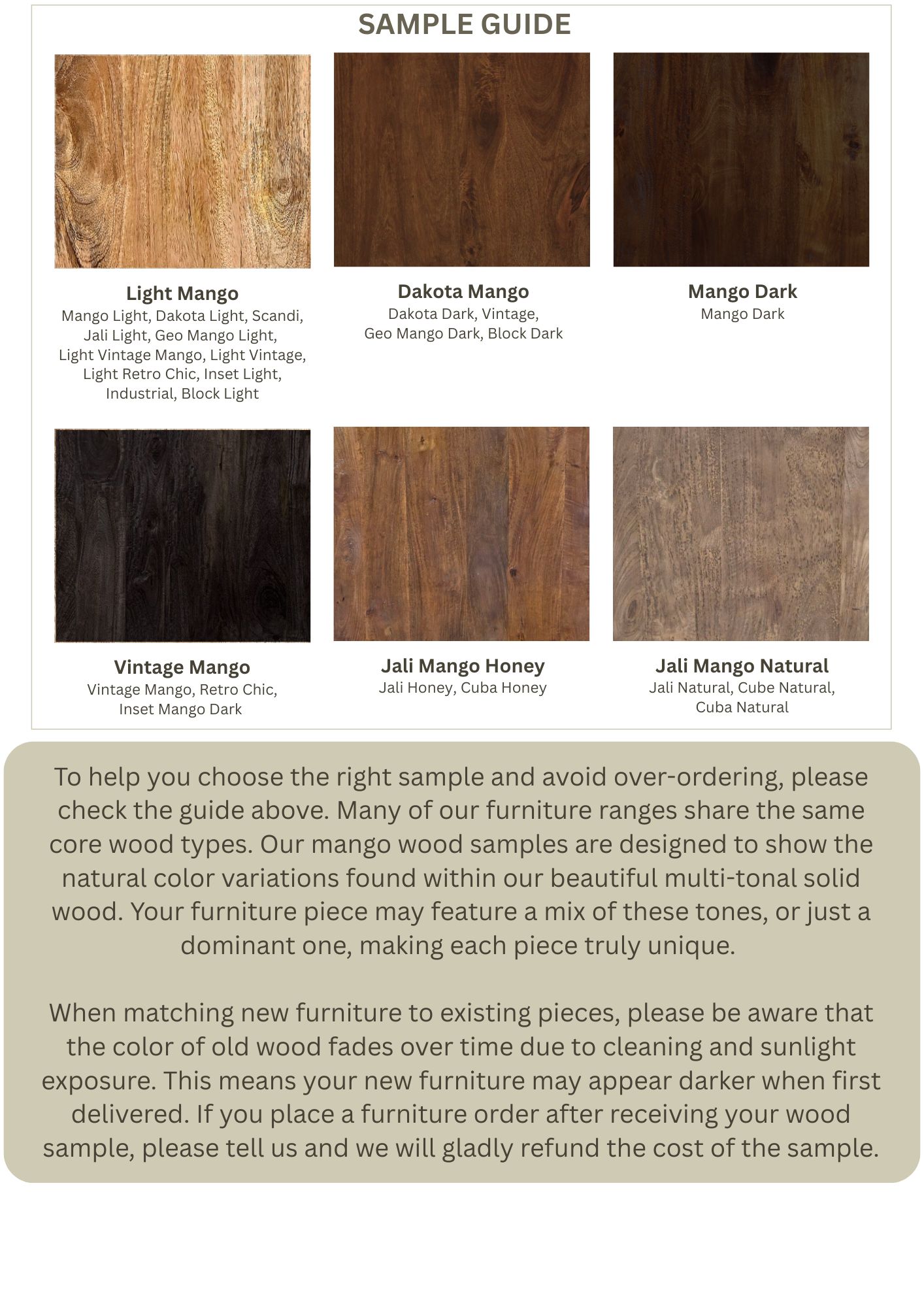 Wood Sample Option Banner