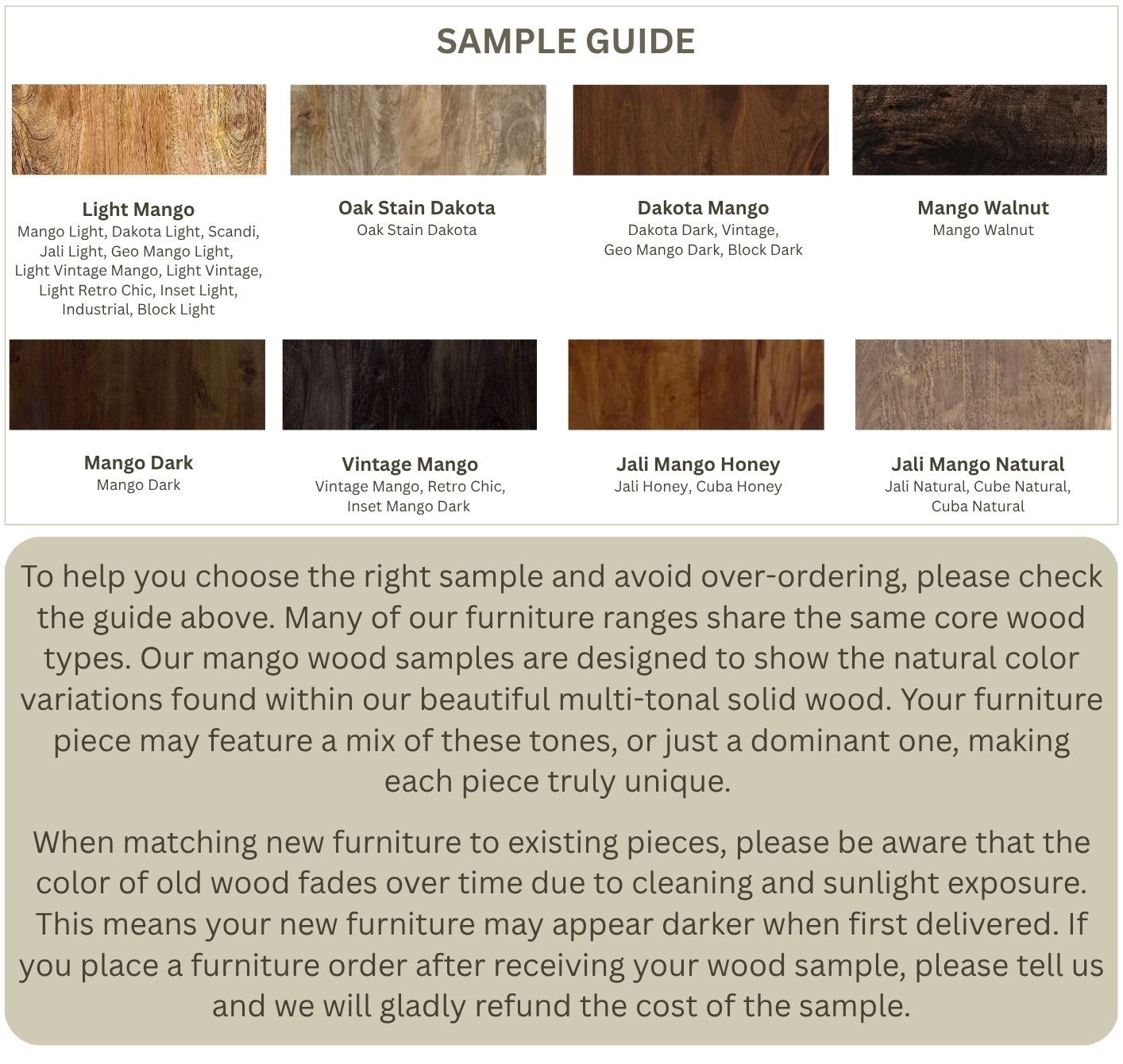 Wood Sample Option Banner