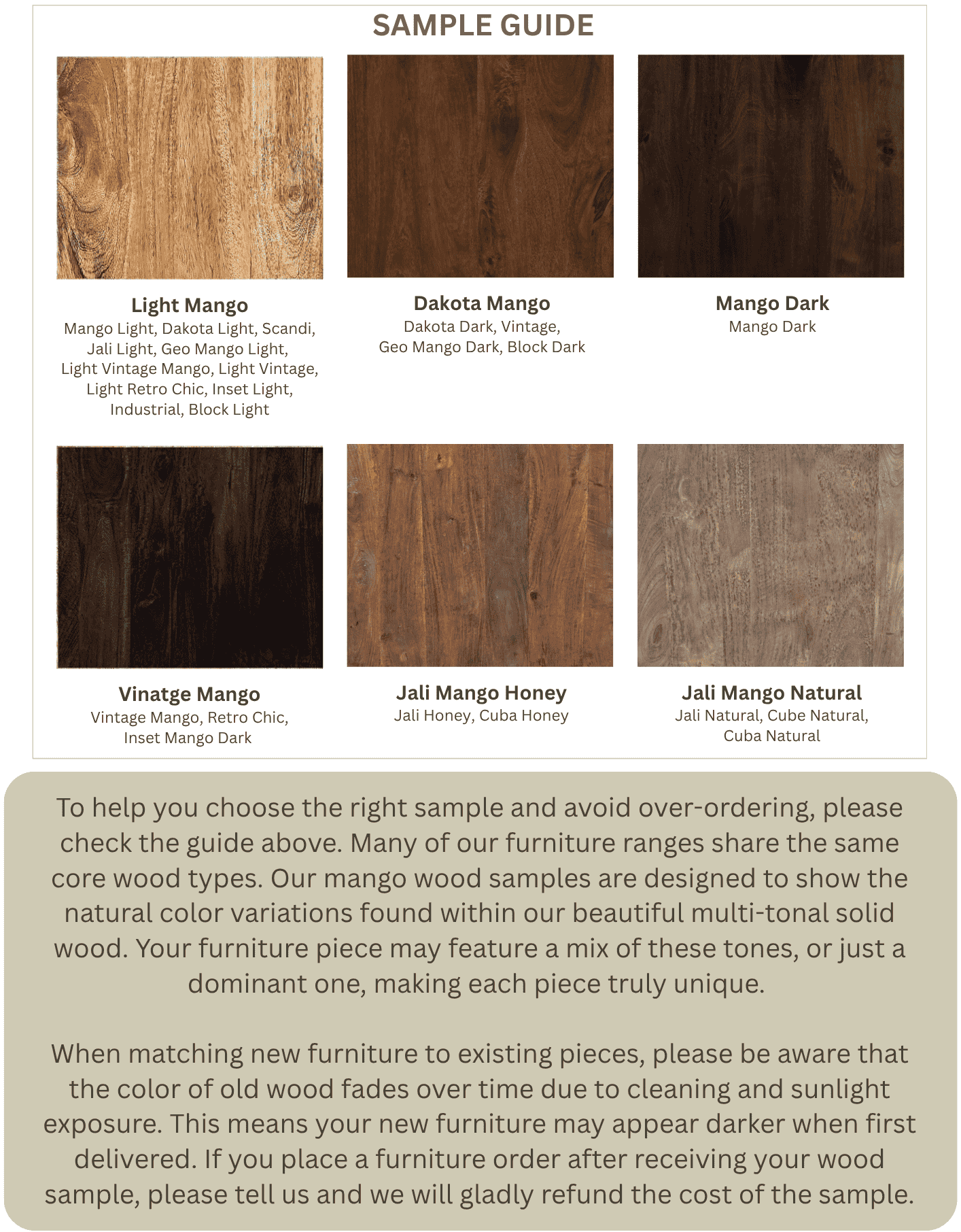 Wood Sample Option Banner